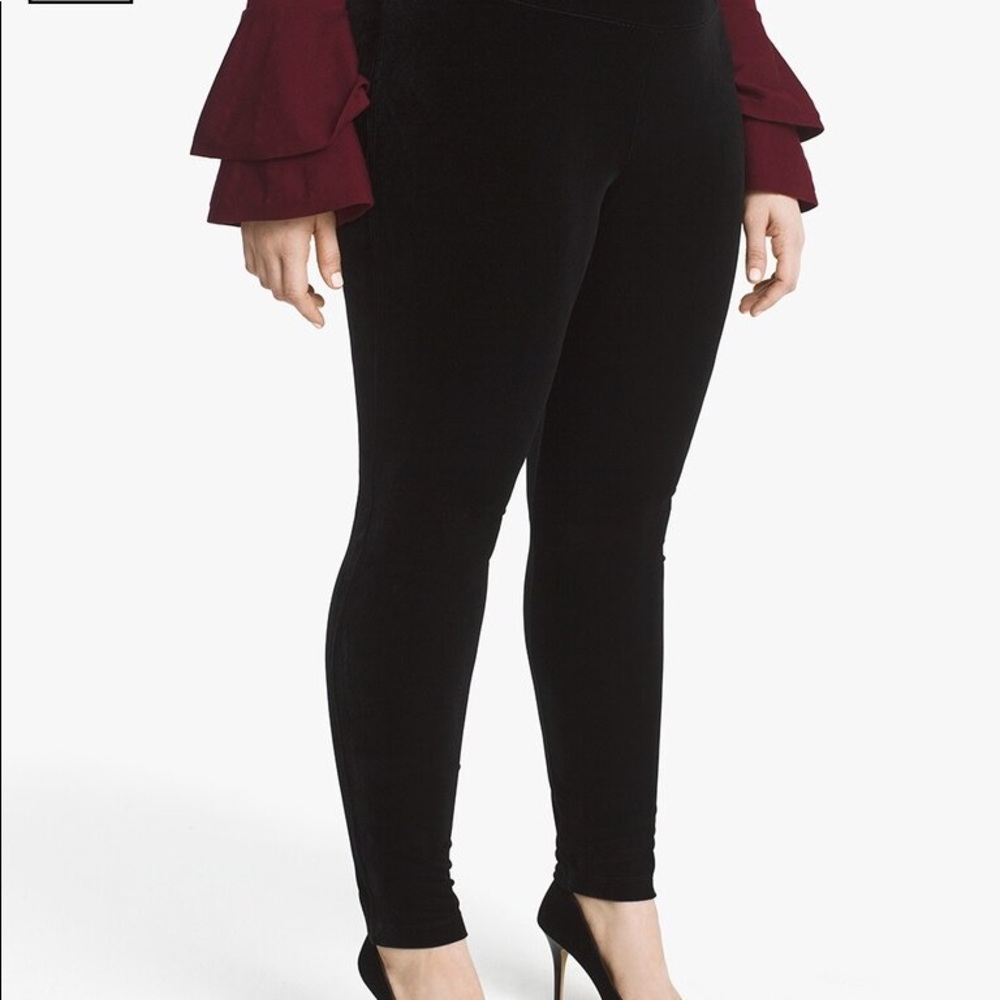 White House Black Market Plus velvet leggings
